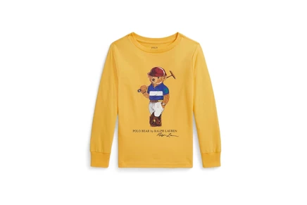 Детская футболка с длинным рукавом Polo Ralph Lauren Kids Polo Bear, жёлтая