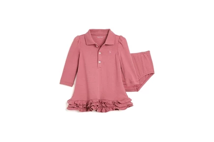 Платье-поло для младенцев Polo Ralph Lauren Kids, розовое