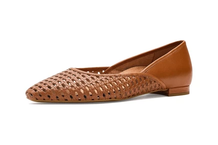 Женские балетки Vionic Gracia Woven кожаные, коричневые