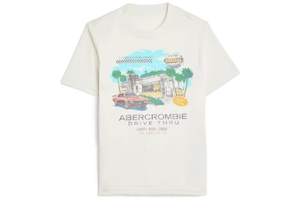 Детская футболка Abercrombie Kids Fresh Burgers, белая