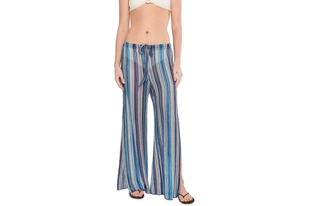 BECCA Seaside Crochet Split Leg Pants true blue/ turqoise