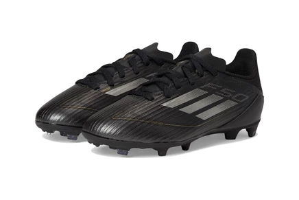 Детские бутсы Adidas F50 для твердого поля, черные/металлик