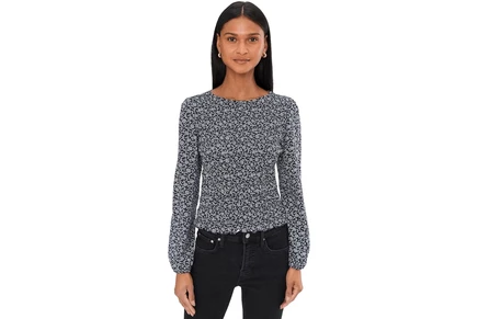 Женский топ Madewell Bonytail со сборкой, темно-синий