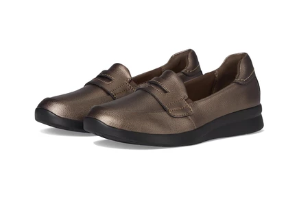Женские кожаные лоферы Clarks Ellowyn Penny, бронзовые
