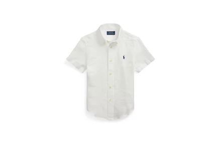 Детская льняная рубашка Polo Ralph Lauren Kids, белая
