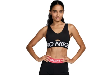 Женский спортивный бюстгальтер Nike Pro Indy Plunge, черно-белый