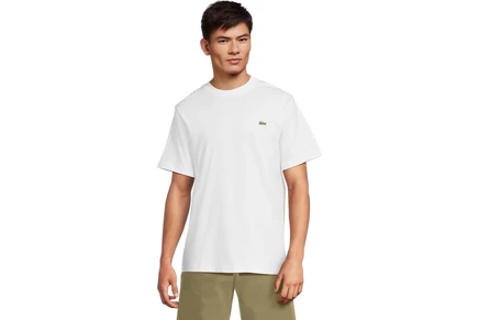 Мужская хлопковая футболка Lacoste, белая