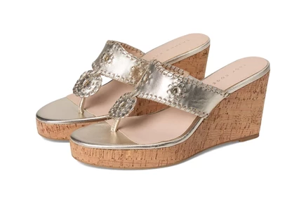 Jack Rogers Jacks High Wedge platinum