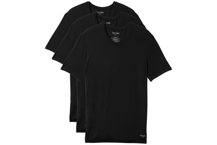 Мужская майка Tommy John Second Skin Modal V‑образный вырез, 3 шт., черная