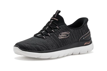 Женские кроссовки Skechers Arch Fit, черно-розовые
