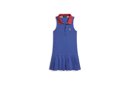 Платье Polo Ralph Lauren Kids Pleated Mesh 1/4 Zip Polo Dress (Toddler/Little Kid)