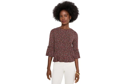 Топ Liverpool Los Angeles Jewel Neck 1/2 Sleeve Knit Top