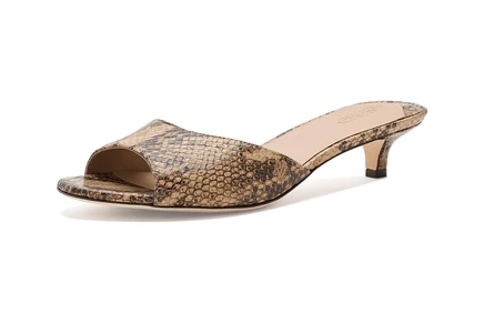 Lauren Ralph Lauren Francesca Python-embossed Mule Sandals tan multi