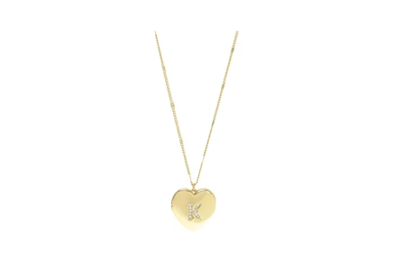 Унисекс подвеска Kate Spade New York K Heart Locket, прозрачная/золотая