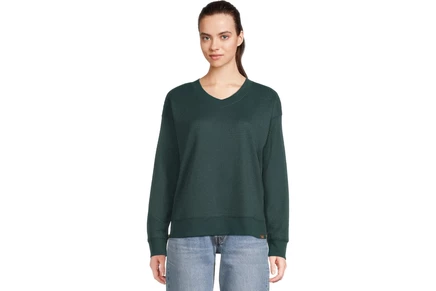 Женский свитшот L.L.Bean Birchwood Brushed Waffle V-Neck