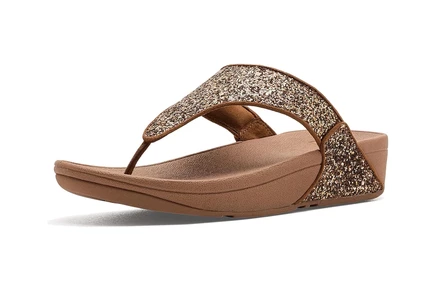 Женские вьетнамки FitFlop Lulu с блеском, терракотовые