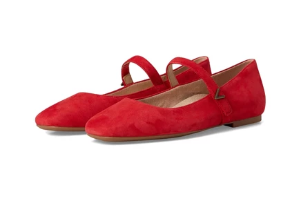 Женские балетки Vionic Alameda Mary Janes замшевые, красные