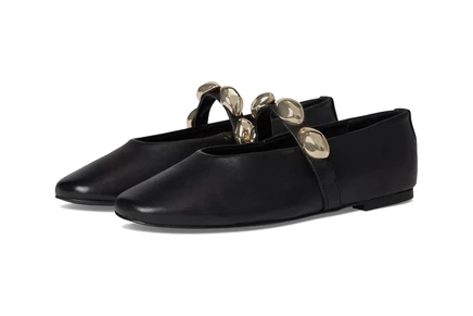 Женские балетки Steve Madden Poppin, черные кожаные
