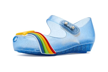 Mini Melissa Mini Melissa Ultragirl Colors Baby (Toddler/Little Kid) blue glitter/yellow