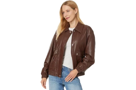 Levis Faux Leather Bomber chocolate brown