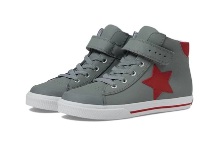 Детские кроссовки FootMates Riley-Leather, серо-красные