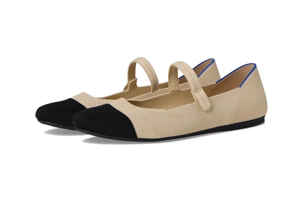 Rothys The Square Mary Jane cream captoe