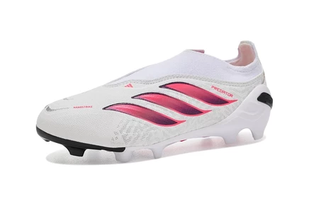 Детские бутсы adidas Predator без шнуровки, бело-оранжевые