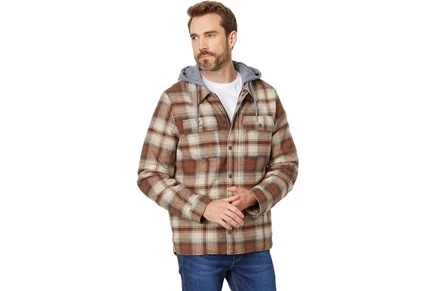 Куртка Levis Washed Cotton Shirt Jacket with A Jersey Hood and Sherpa Lining