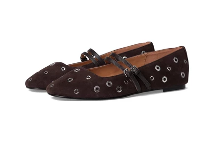 Женские балетки Madewell Greta Double Strap, темно-коричневые