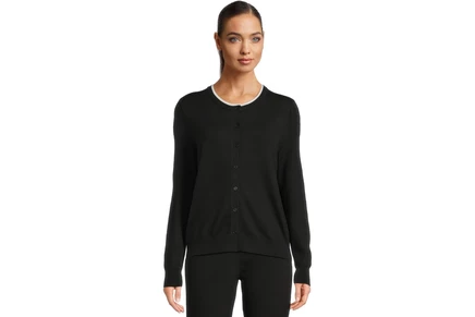 Свитер Elliott Lauren Modal Knits - Button Front Cardigan with Double Layer Neck Detail