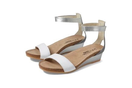 white leather/vintage slate leather/silver luster leather