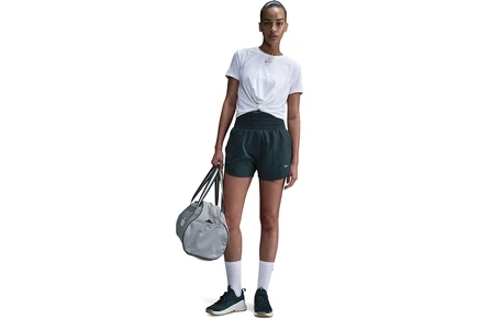 Приталенный топ с коротким рукавом Nike One Classic Twist Dri-Fit white/black