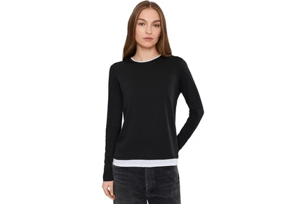 Женский лонгслив Lilla P Paneled Hem, черный