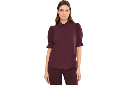 Женская рубашка Liverpool Los Angeles Elbow Puff Sleeve Snap Front Knit Shirt