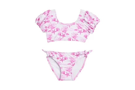 Купальник Snapper Rock Kids Lagoon Puff Sleeve Bikini (Toddler/Little Kid/Big Kid)