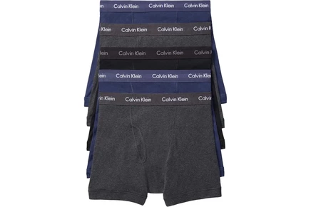 Мужские трусы-боксеры Calvin Klein Underwear Cotton Classics набор 5 шт, черный/меланж/синий