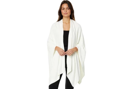 Barefoot Dreams CozyChic Lite Heathered Weekend Wrap pearl