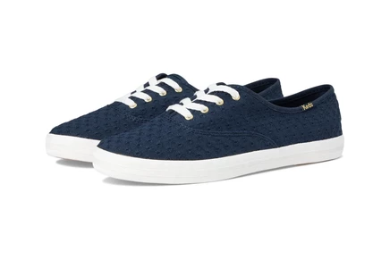 Женские кроссовки Keds Champion Canvas Lace Up navy mini daisy eyelet