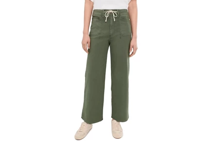 Джинсы Paige Ari with Waistband Tie and Stitch Through Pockets in Vintage Ivy Green