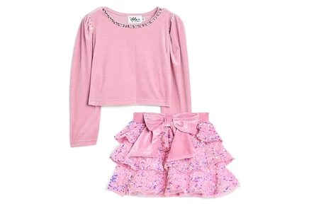 Платье Lola and The Boys Stardust Velvet Party Set (Little Kid)