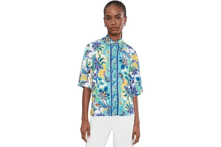 Топ Johnny Was The Janie Favorite Kimono Sleeve Button Front Top-