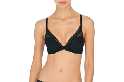 Женский бюстгальтер Natori Feathers Contour Plunge 730023, черный