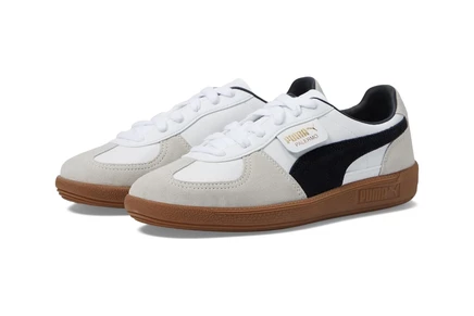 Женские кеды Puma Palermo, бело-серые с коричневой подошвой