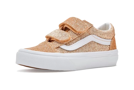 Детские кеды Vans Old Skool V, априкотовые с блеском
