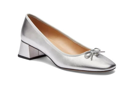 Женские туфли Coach Ava Ballet Pumps, серебристые