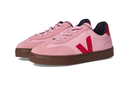 Детские кеды VEJA Small Volley, розово-коричневые
