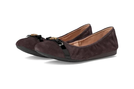 Женские балетки Cole Haan Tova Bow, замшевые, шоколадные