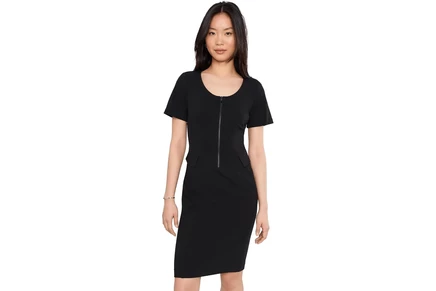 Платье Calvin Klein Short Sleeve Scuba Crepe Zipper Neck Sheath