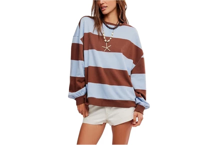 Женский свитшот Free People We The Free Classic Striped Oversized Crew Neck