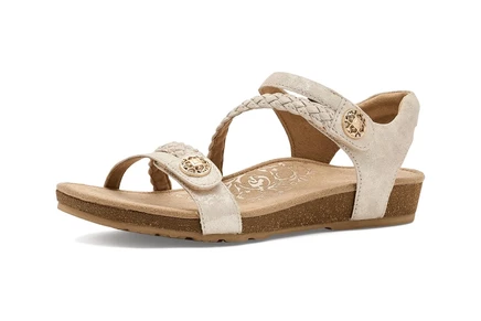 Aetrex Jillian Braided Quarter Strap Sandals